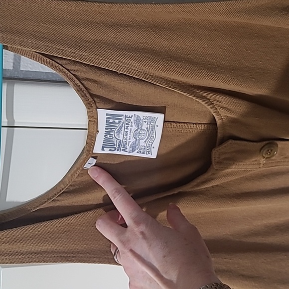 Jungmaven button front jumper jumpsuit coyote L - Picture 3 of 9